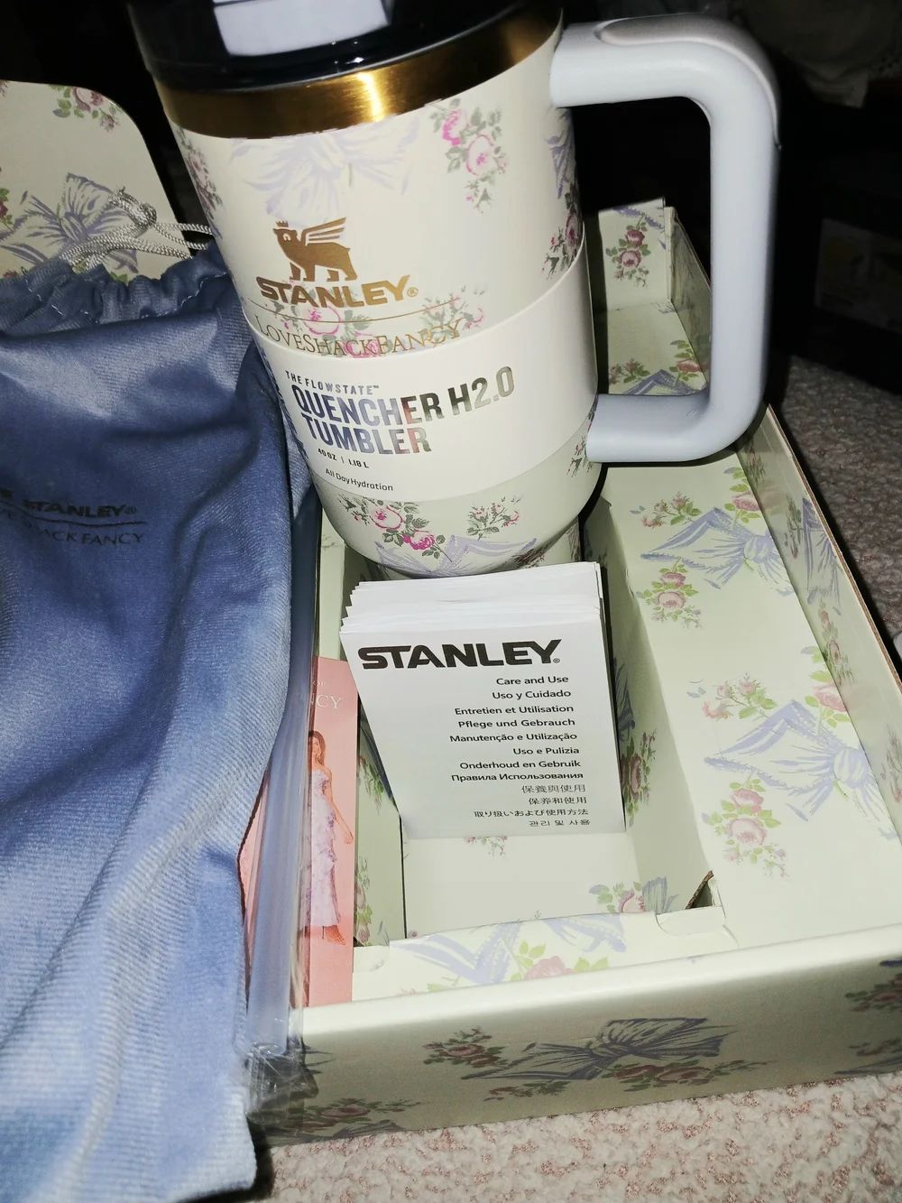 Brand new In box. Stanley x love shack fancy tumblr 40 ounce (Rare)